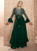 Load image into Gallery viewer, Green Sequin Embroidered Stylish Jacket Style Lehenga fashionandstylish.myshopify.com