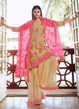 Load image into Gallery viewer, Green Shade Mirror Embroidered Gharara Style Suit fashionandstylish.myshopify.com