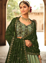 Load image into Gallery viewer, Green Shaded Heavy Embroidered Stylish Lehenga Choli