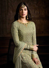 Load image into Gallery viewer, Green Up Down Style Embroidered Sharara Suit fashionandstylish.myshopify.com
