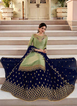 Load image into Gallery viewer, Green and Blue Heavy Embroidered Lehenga/ Pant Style Suit fashionandstylish.myshopify.com