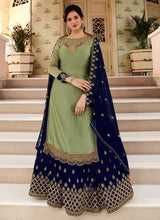 Load image into Gallery viewer, Green and Blue Heavy Embroidered Lehenga/ Pant Style Suit fashionandstylish.myshopify.com