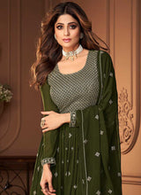 Load image into Gallery viewer, Green and Gold Designer Embroidered Sharara Suit fashionandstylish.myshopify.com
