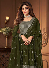 Load image into Gallery viewer, Green and Gold Designer Embroidered Sharara Suit fashionandstylish.myshopify.com