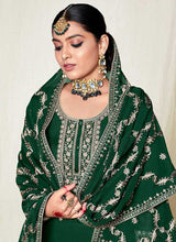 Load image into Gallery viewer, Green and Gold Embroidered Gharara Suit fashionandstylish.myshopify.com
