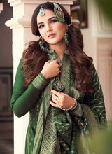 Load image into Gallery viewer, Green and Gold Embroidered Pant Style Suit fashionandstylish.myshopify.com