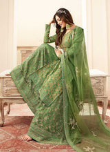 Load image into Gallery viewer, Green and Gold Embroidered Sharara Style Suit fashionandstylish.myshopify.com