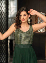 Load image into Gallery viewer, Green and Gold Embroidered Western Jump Suit fashionandstylish.myshopify.com