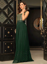 Load image into Gallery viewer, Green and Gold Embroidered Western Jump Suit fashionandstylish.myshopify.com