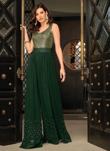 Load image into Gallery viewer, Green and Gold Embroidered Western Jump Suit fashionandstylish.myshopify.com
