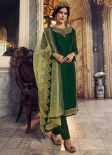 Load image into Gallery viewer, Green and Gold Heavy Embroidered Lehenga/ Pant Style Suit fashionandstylish.myshopify.com