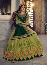 Load image into Gallery viewer, Green and Gold Heavy Embroidered Lehenga/ Pant Style Suit fashionandstylish.myshopify.com