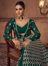 Load image into Gallery viewer, Green and Gold Heavy Embroidered Lehenga Suit