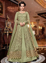 Load image into Gallery viewer, Green and Gold Heavy Embroidered Lehenga fashionandstylish.myshopify.com