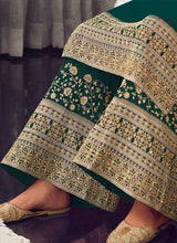 Load image into Gallery viewer, Green and Gold Heavy Embroidered Stylish Palazzo Suit fashionandstylish.myshopify.com