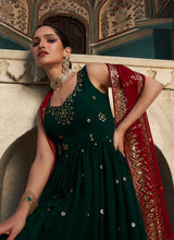 Load image into Gallery viewer, Green and Maroon Sequin Embroidered Anarkali