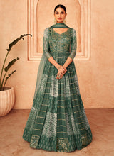 Load image into Gallery viewer, Green and White Embroidered Stylish Anarkali Suit