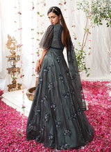 Load image into Gallery viewer, Grey Blue Heavy Embroidered Designer Kalidar Anarkali Suit fashionandstylish.myshopify.com