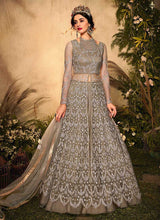 Load image into Gallery viewer, Grey Color Heavy Embroidered Lehenga/ Pant Style Anarkali fashionandstylish.myshopify.com