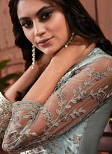 Load image into Gallery viewer, Grey Color Heavy Embroidered Plazzo Style Suit fashionandstylish.myshopify.com