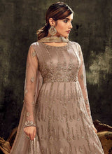 Load image into Gallery viewer, Grey Embroidered Kalidar Anarkali Style Suit fashionandstylish.myshopify.com