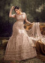 Load image into Gallery viewer, Grey Embroidered Kalidar Anarkali Style Suit fashionandstylish.myshopify.com