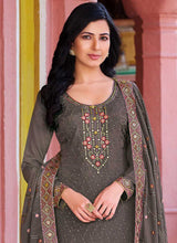 Load image into Gallery viewer, Grey Embroidered Stylish Straight Pant Suit fashionandstylish.myshopify.com