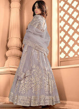 Load image into Gallery viewer, Grey Heavy Embroidered Gown Style Anarkali fashionandstylish.myshopify.com