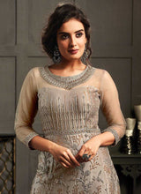 Load image into Gallery viewer, Grey Heavy Embroidered Gown Style Anarkali Suit fashionandstylish.myshopify.com