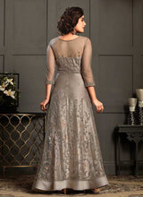 Load image into Gallery viewer, Grey Heavy Embroidered Gown Style Anarkali Suit fashionandstylish.myshopify.com