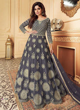 Load image into Gallery viewer, Grey Heavy Embroidered Gown Style Anarkali fashionandstylish.myshopify.com