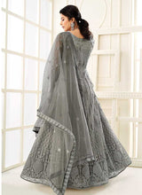Load image into Gallery viewer, Grey Heavy Embroidered Kalidar Gown Style Anarkali fashionandstylish.myshopify.com