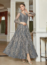 Load image into Gallery viewer, Grey Heavy Embroidered Lehenga/ Pant Style Anarkali fashionandstylish.myshopify.com