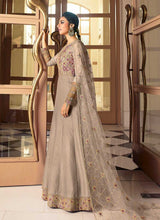 Load image into Gallery viewer, Grey Heavy Neck Embroidered Gown Style Anarkali fashionandstylish.myshopify.com