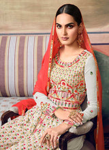 Load image into Gallery viewer, Grey Mirror Embroidered Stylish Gharara Suit fashionandstylish.myshopify.com