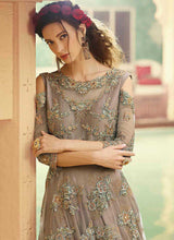Load image into Gallery viewer, Grey Shade Heavy Embroidered Gown Style Anarkali Suit fashionandstylish.myshopify.com