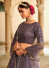 Load image into Gallery viewer, Grey Shaded Heavy Embroidered Stylish Lehenga Choli