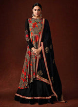 Load image into Gallery viewer, Grey and Black Embroidered Anarkali Style Gown fashionandstylish.myshopify.com