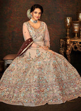 Load image into Gallery viewer, Grey and Gold Floral Embroidered Kalidar Anarkali fashionandstylish.myshopify.com