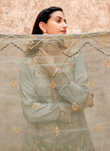 Load image into Gallery viewer, Grey and Gold Heavy Embroidered Designer Palazzo Style Suit fashionandstylish.myshopify.com