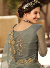 Load image into Gallery viewer, Grey and Gold Heavy Embroidered Lehenga fashionandstylish.myshopify.com