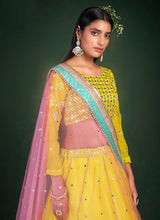 Load image into Gallery viewer, Lemon Yellow Embroidered Stylish Lehenga Choli