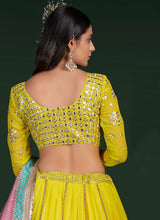 Load image into Gallery viewer, Lemon Yellow Embroidered Stylish Lehenga Choli