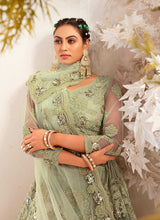 Load image into Gallery viewer, Ligh Green Heavy Net Embroidered Kalidar Lehenga Choli fashionandstylish.myshopify.com