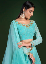 Load image into Gallery viewer, Light Blue Embroidered Stylish Lehenga Choli