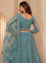 Load image into Gallery viewer, Light Blue Floral Embroidered Stylish Lehenga Choli fashionandstylish.myshopify.com