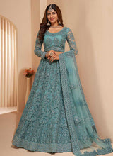 Load image into Gallery viewer, Light Blue Floral Embroidered Stylish Lehenga Choli fashionandstylish.myshopify.com