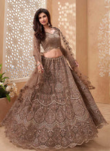 Load image into Gallery viewer, Light Brown Heavy Floral Embroidered Stylish Lehenga Choli fashionandstylish.myshopify.com