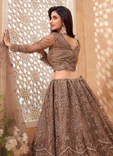 Load image into Gallery viewer, Light Brown Heavy Floral Embroidered Stylish Lehenga Choli fashionandstylish.myshopify.com
