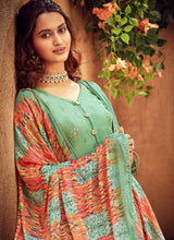 Load image into Gallery viewer, Light Green Embroidered Palazzo Style Suit fashionandstylish.myshopify.com